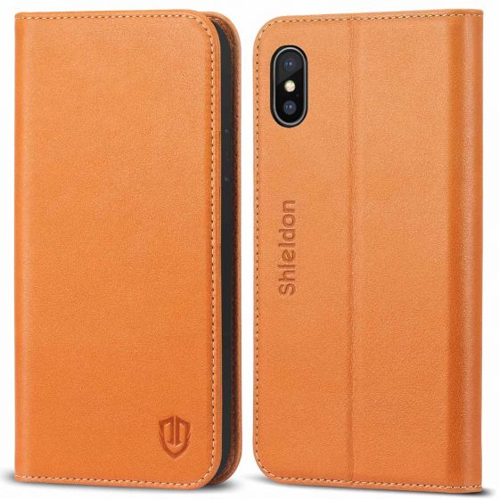SHIELDON iPhone X Wallet Case with Genuine Leather Cover, iPhone