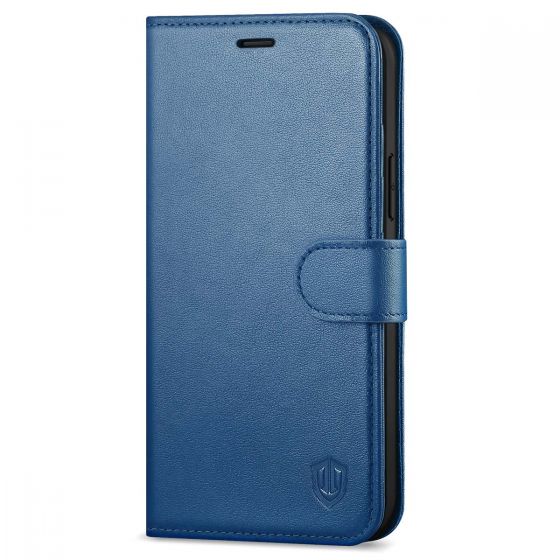 iPhone 12 Wallet Case - Royal Blue - Smooth Leather