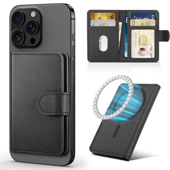 SHIELDON Genuine Leather Mag Wallet with RFID Blocking for iPhone 16 iPhone 16 Plus iPhone 16 Pro iPhone 16 Pro Max  iPhone 15 iPhone 15 Plus iPhone 15 Pro iPhone 15 Pro Max iPhone 14 iPhone 14 Plus iPhone 14 Pro iPhone 14 Pro Max