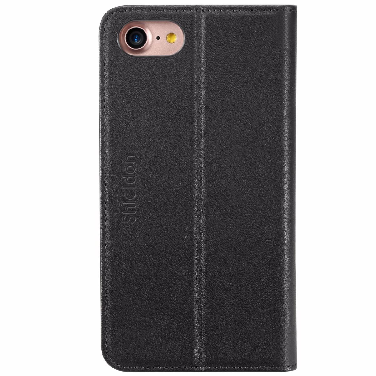 huren Trekken Bekijk het internet SHIELDON iPhone 8 Wallet Case with Genuine Leather Cover, Magnet Closure,  Flip Cover, Kickstand Function, Book Style