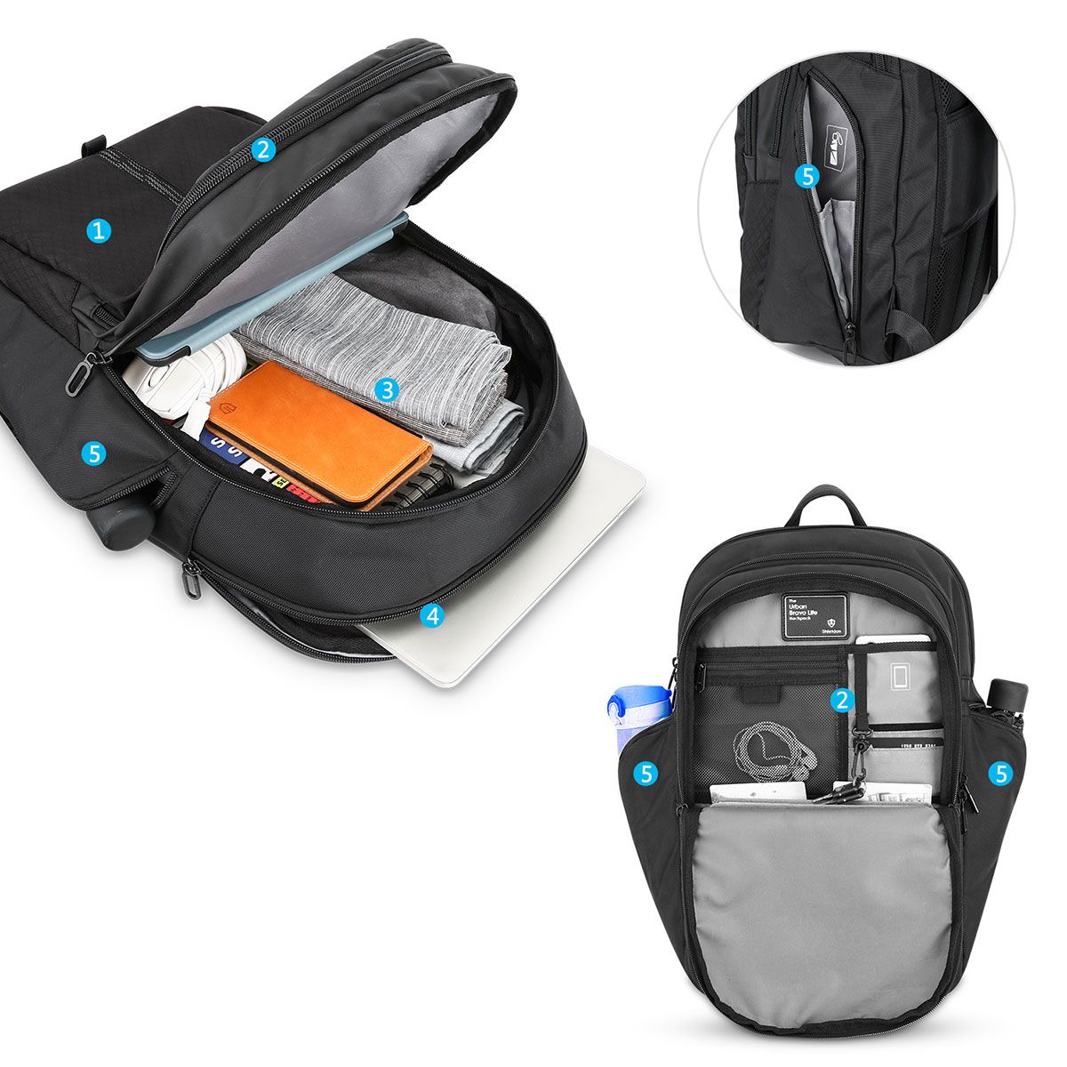 SHIELDON 17.3-inch Laptop Backpack 24L, Durable Travel Anti-Theft ...