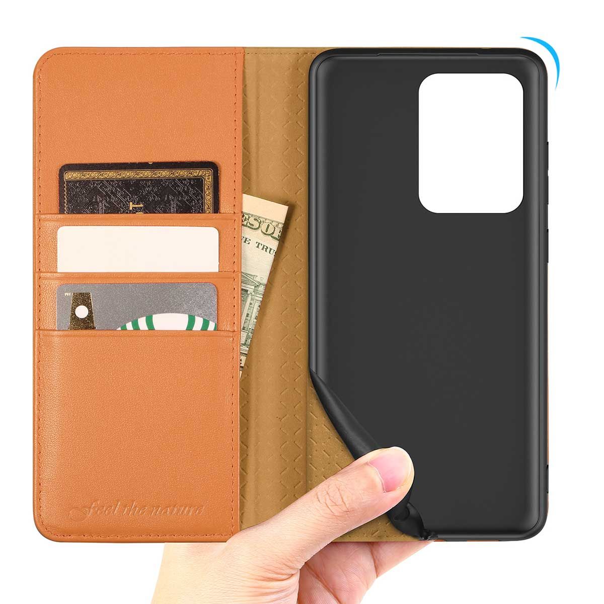 CoverON Samsung Galaxy S20 Ultra Wallet Case RFID Blocking Vegan Leather  Card Holder Phone Cover - CarryAll Series 