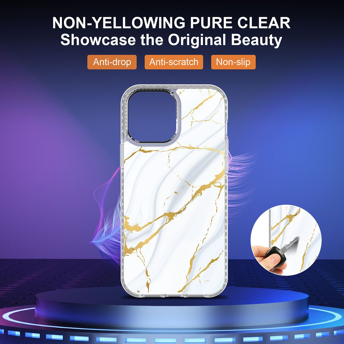 SHIELDON iPhone 13 Pro Max Clear Case Anti-Yellowing, Transparent Thin Slim  Anti-Scratch Shockproof PC+TPU Case with Tempered Glass Screen Protector  for iPhone 13 Pro Max 5G Crystal Clear
