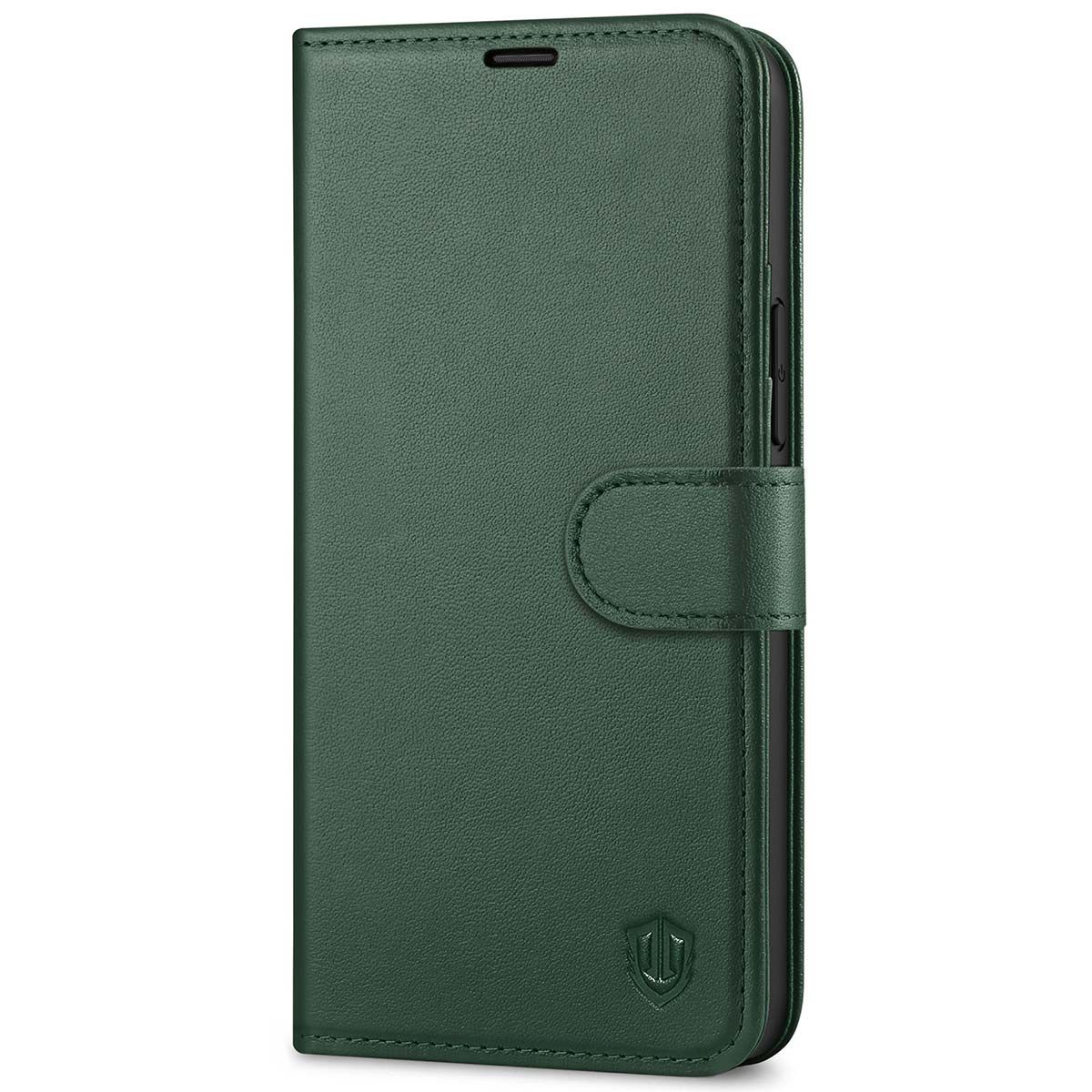 Shieldon Iphone 13 Mini Genuine Leather Case Midnight Green Iphone 13 Mini Wallet Cover With Magnetic Clasp Closure Rfid Blocking Book Flip Folio Kickstand Phone Case For Iphone 13 Mini 5 4 Inch
