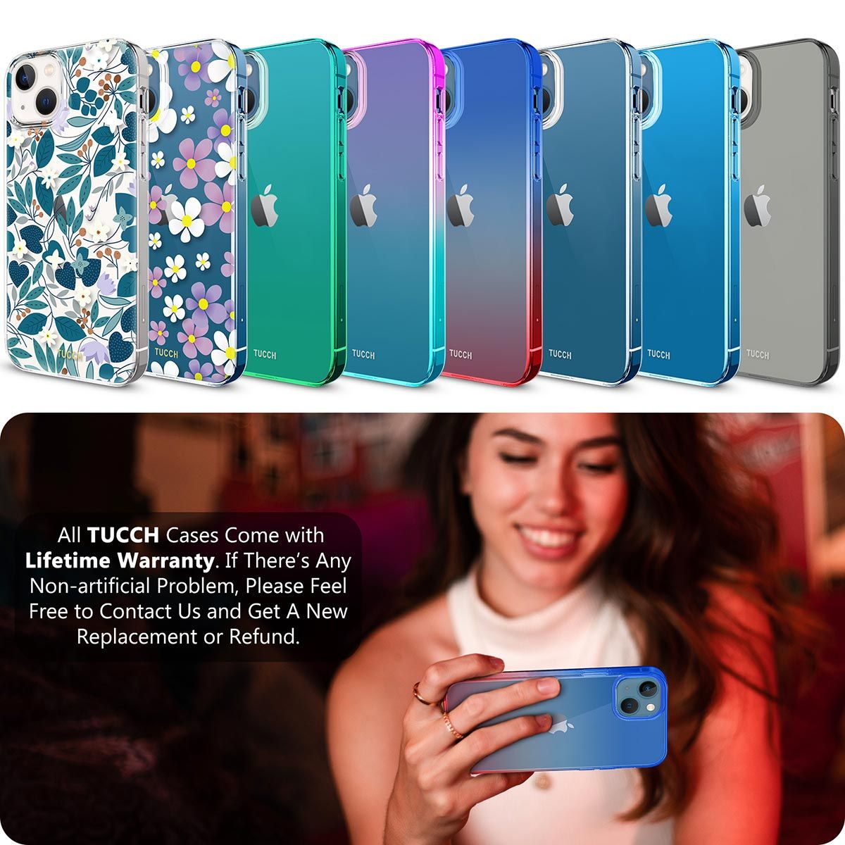 TUCCH iPhone 13 Mini Clear Case, iPhone 13 Mini TPU Case with