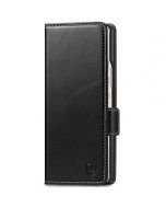 SHIELDON SAMSUNG Galaxy Z Fold6 Flip Case, SAMSUNG Z Fold 6 Genuine Leather Flip Cover - Retro Black