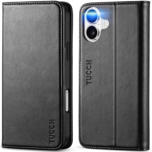 TUCCH iPhone 16 Plus PU Leather Wallet Case, iPhone 16 Plus Magnetic Closure Wallet Cover with Card Holder, Stand, RFID Blocking, Shockproof, Drop Protective Flip Phone Case for iPhone 16 Plus 6.7" 2024