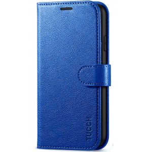 TUCCH iPhone 11 Wallet Case with Magnetic, iPhone 11 Leather Case - Klein Blue - Full Grain