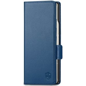 SHIELDON SAMSUNG Galaxy Z Fold6 Wallet Case, SAMSUNG Z Fold 6 Genuine Leather Kickstand Cover - Royal Blue