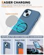 TUCCH iPhone 15 Magnetic Detachable Leather Wallet Case, Regular iPhone 15 2in1 Flip Cover - Light Blue