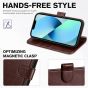 TUCCH iPhone 13 Wallet Case, iPhone 13 PU Leather Case, Folio Flip Cover with RFID Blocking, Credit Card Slots, Magnetic Clasp Closure - Chocolate Brown