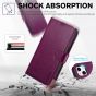 TUCCH iPhone 13 Wallet Case, iPhone 13 PU Leather Case, Folio Flip Cover with RFID Blocking, Credit Card Slots, Magnetic Clasp Closure - Plum Purple