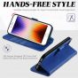 TUCCH iPhone 7 Wallet Case, iPhone 8 Case, iPhone SE 2/3 Gen. Premium PU Leather Case - Klein Blue - Full Grain