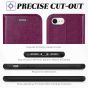 TUCCH iPhone 7 Wallet Case, iPhone 8 Case, iPhone SE 2/3 Gen. Premium PU Leather Case - Plum Purple