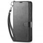 TUCCH SAMSUNG GALAXY S23 Plus Wallet Case, SAMSUNG S23 Plus PU Leather Case Book Flip Folio Cover - Wrist Strap - Black