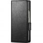 TUCCH SAMSUNG Z FOLD6 Wallet Case with S Pen Holder, RFID Blocking, Magnetic Closure, Stand, Drop Protection Magnetic Cover - Full Grain Black